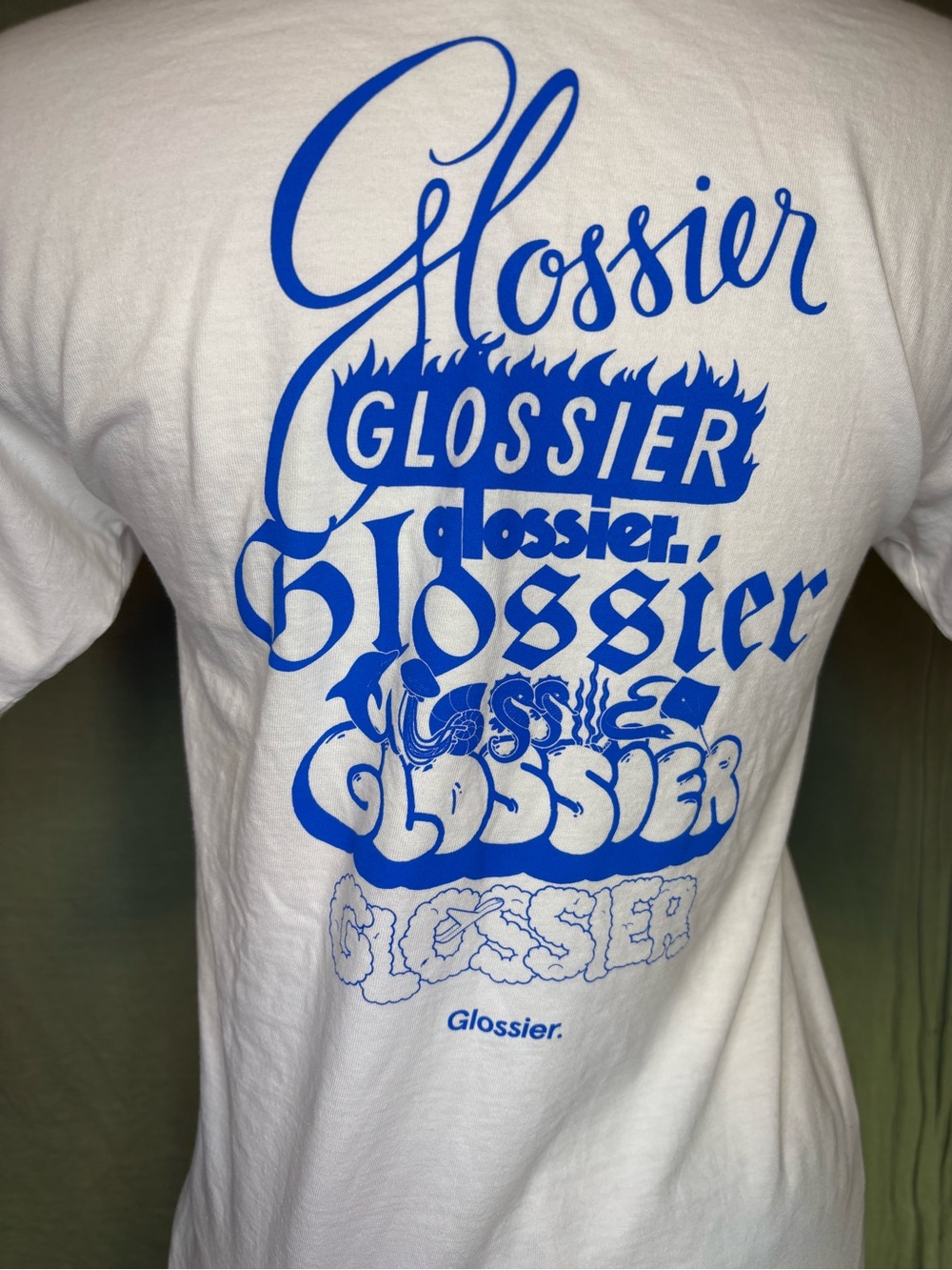 Glossier Unisex White Crewneck Tee #100%Cotton #Glossier